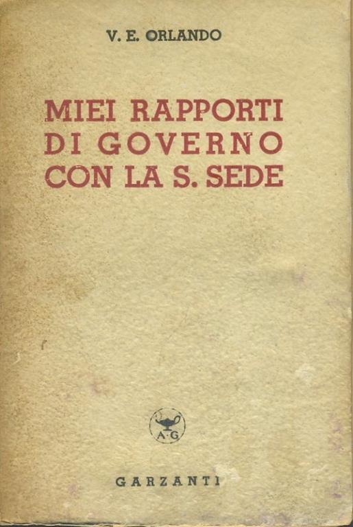 Miei rapporti di governo con la S.Sede - copertina