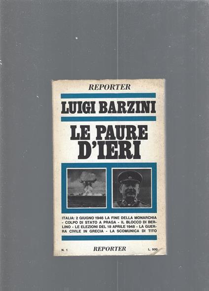 Le paure d'ieri - Luigi Barzini - copertina