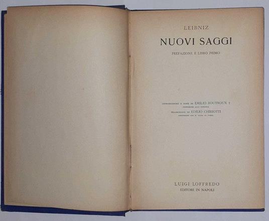 Nuovi saggi. Prefazione e libro primo - Gottfried W. Leibniz - copertina