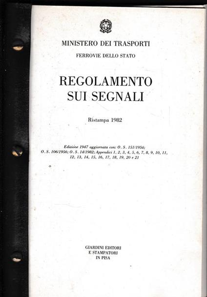 Regolamento sui segnali - copertina
