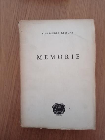 Memorie - Alessandro Lessona - copertina