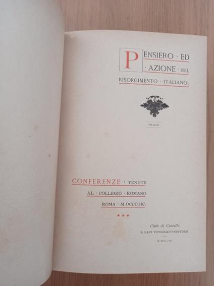 Pensiero ed azione nel Risorgimento italiano - copertina