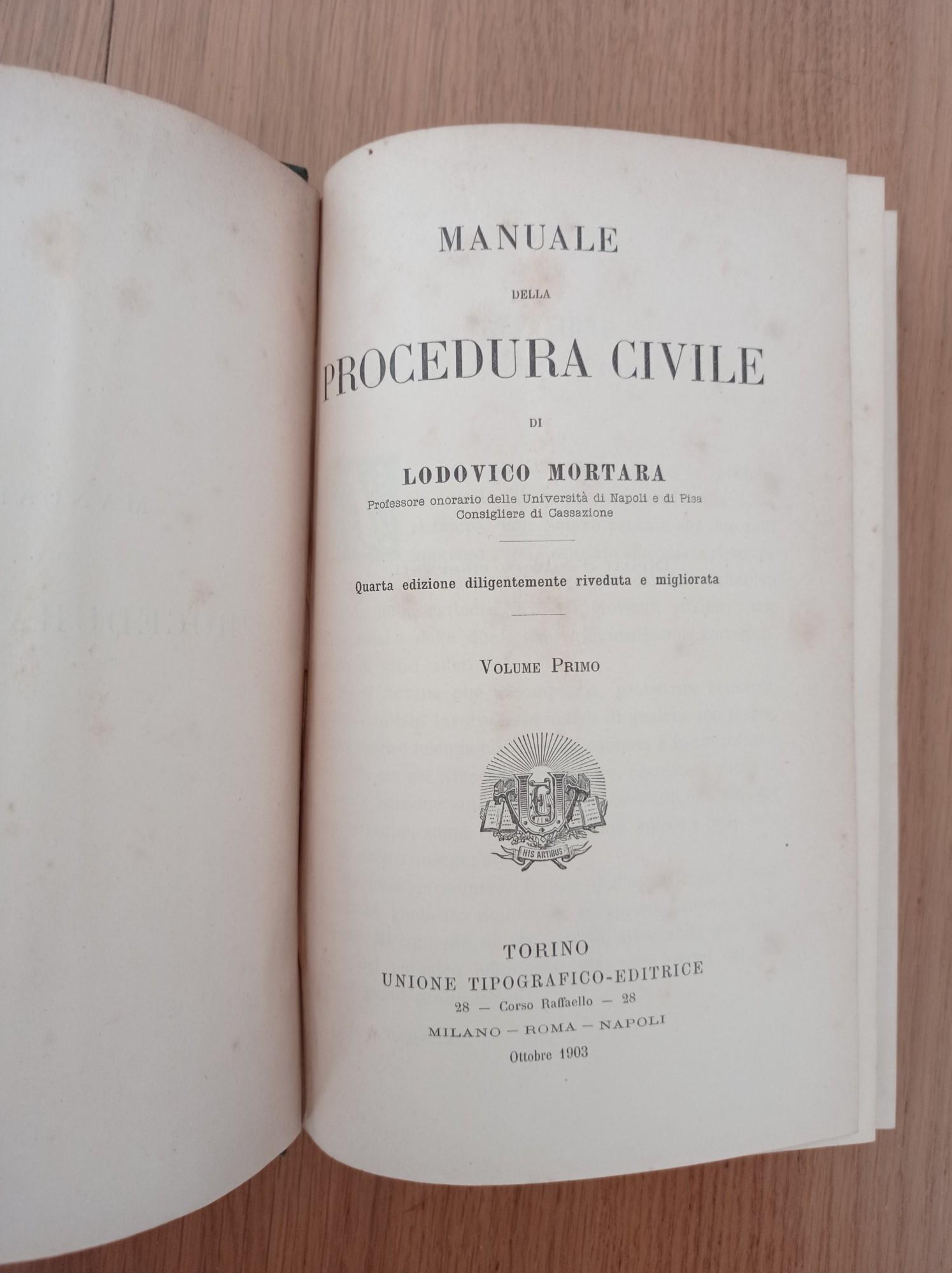 Manuale della procedura civile vol. 1 e 2