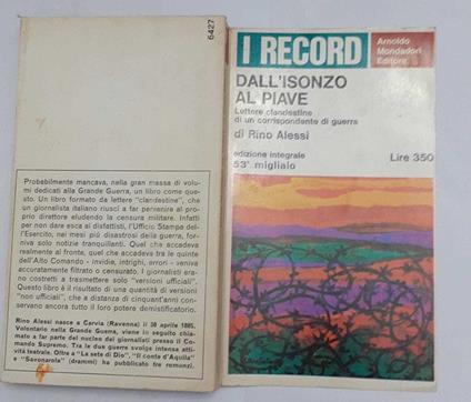 Dall'Isonzo al Piave. Lettere clandestine di un corrispondente di guerra - Rino Alessi - copertina