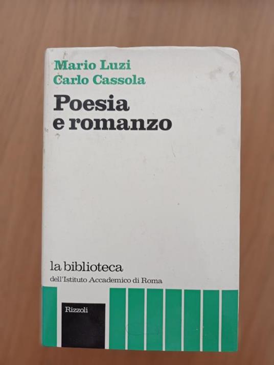 Poesia e romanzo - Mario Luzi - copertina