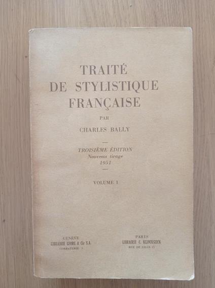 Traite de stylistique francaise - Charles Bally - copertina
