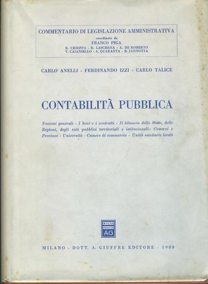 Contabilità pubblica - Carlo Anelli - copertina