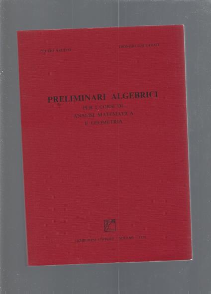 PRELIMINARI ALGEBRICI - copertina