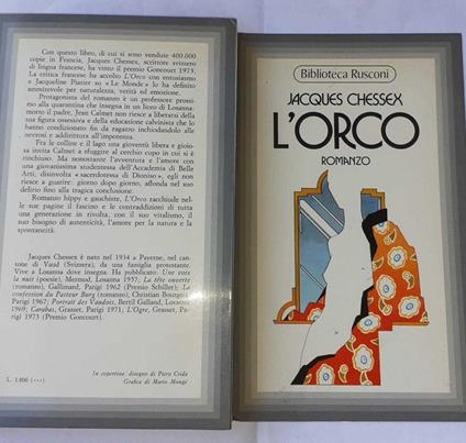 L' orco - Jacques Chessex - copertina