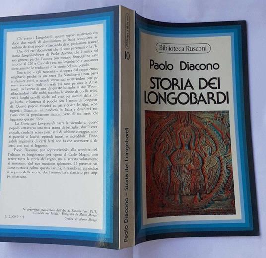 Storia dei Longobardi - Paolo Diacono - copertina