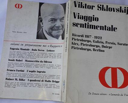 Viaggio sentimentale - Viktor Sklovskij - copertina