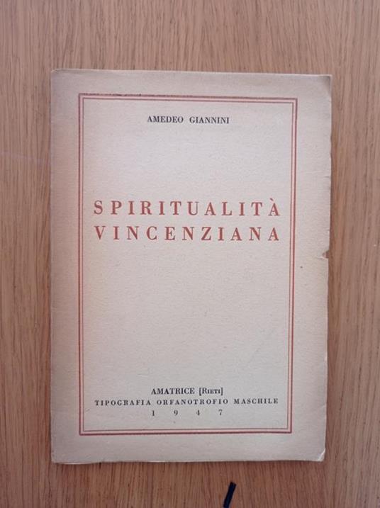 Spiritualità Vincenziana - Amedeo Giannini - copertina