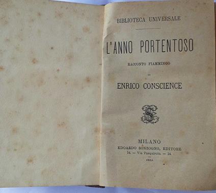 L' anno portentoso. Racconto fiammingo - copertina