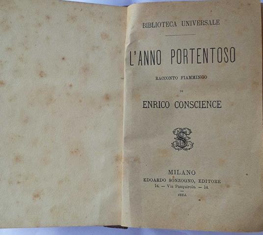 L' anno portentoso. Racconto fiammingo - copertina
