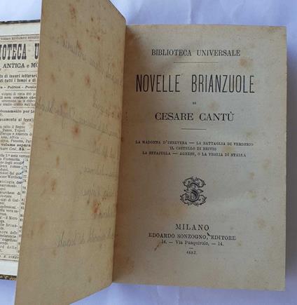 Novelle brianzuole - Cesare Cantù - copertina