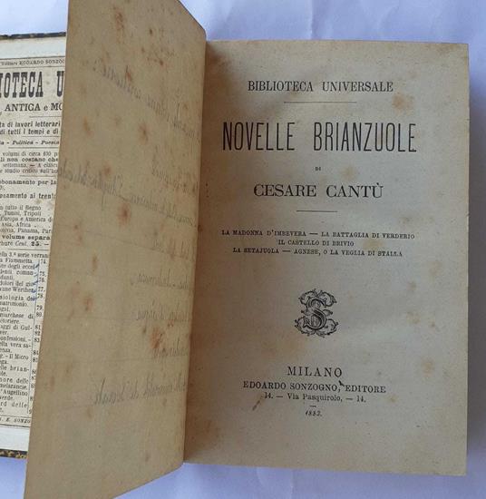 Novelle brianzuole - Cesare Cantù - copertina