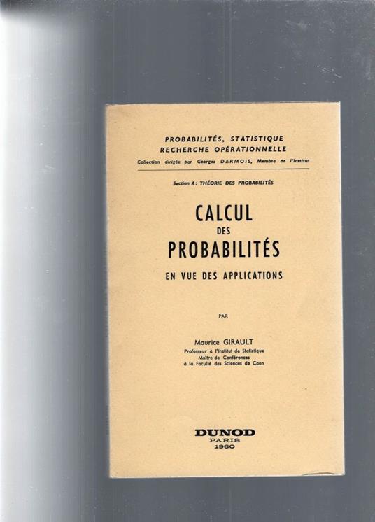 Calcul des probabilités en vue des applications - Maurice Girault - copertina