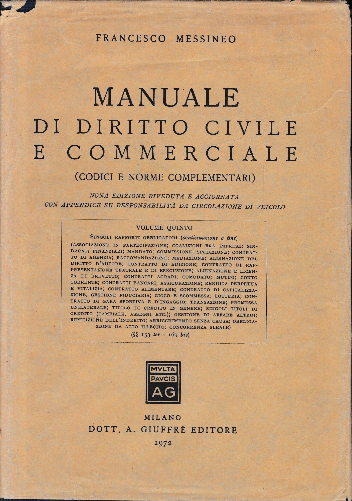 Manuale di Diritto Civile e Commerciale, vol. 5