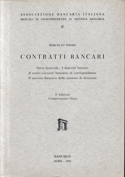 Contratti Bancari - Michele Tondo - copertina