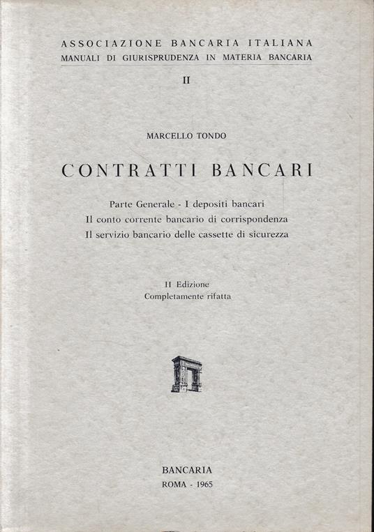 Contratti Bancari - Michele Tondo - copertina