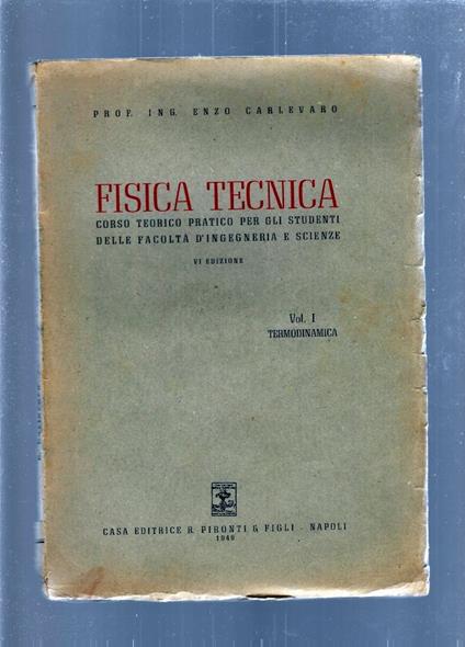 FISICA TECNICA, vol 1: Termodinamica - copertina