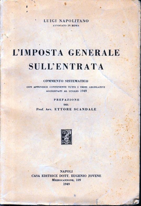L' imposta generale sull'entrata - Luigi Politano - copertina