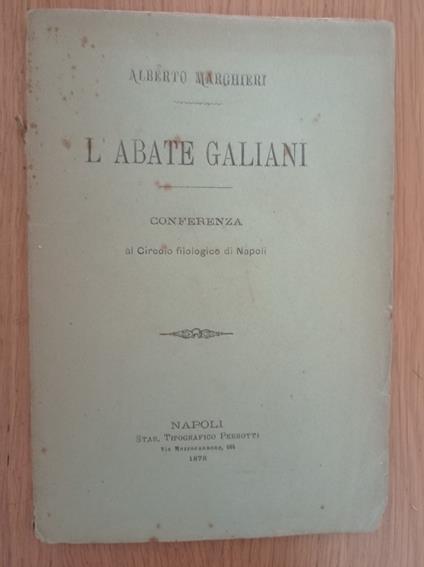 L' Abate Galiani - Alberto Marghieri - copertina