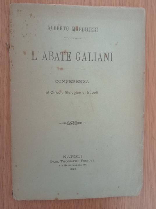 L' Abate Galiani - Alberto Marghieri - copertina