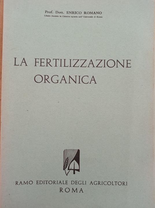 La fertilizzazione organica - Enrico Romano - copertina