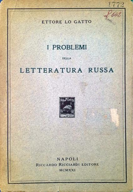 I problemi della letteratura russa - Ettore Lo Gatto - copertina