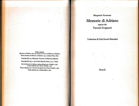 Memorie di Adriano - Marguerite Yourcenar - copertina