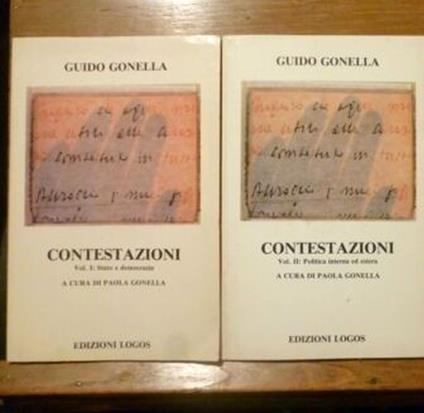 CONTESTAZIONI ( due volumi su tre) - Guido Gonella - copertina
