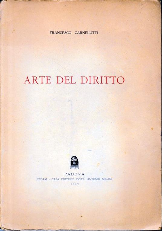 Arte del diritto - Francesco Carnelutti - copertina