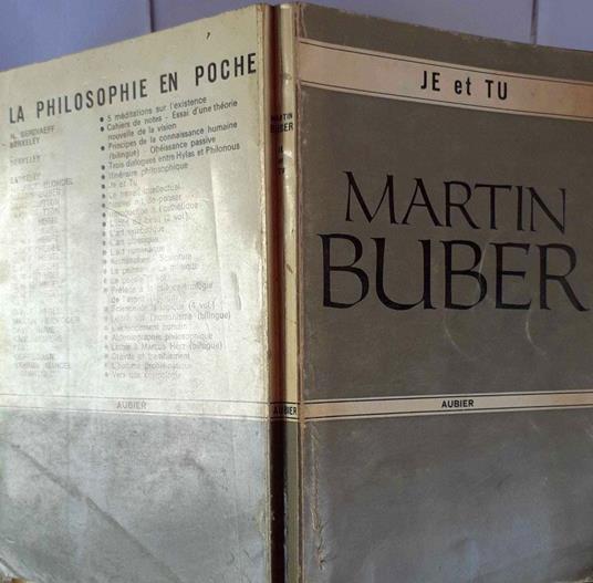 Je et Tu - Martin Buber - copertina
