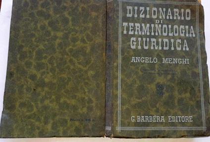 Dizionario di terminologia giuridica - Angelo Menghi - copertina
