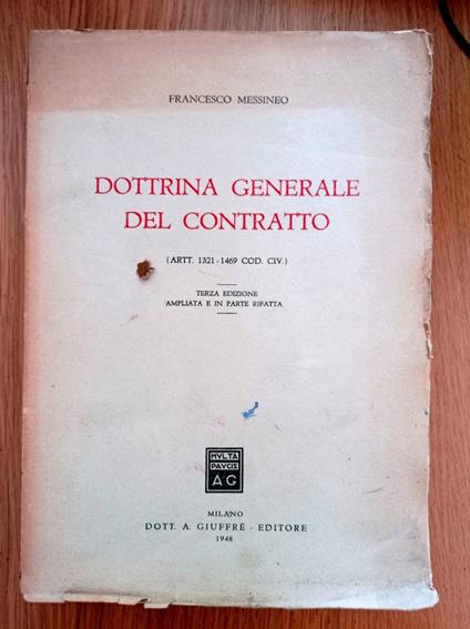 Dottrina generale del contratto - Francesco Messineo - copertina