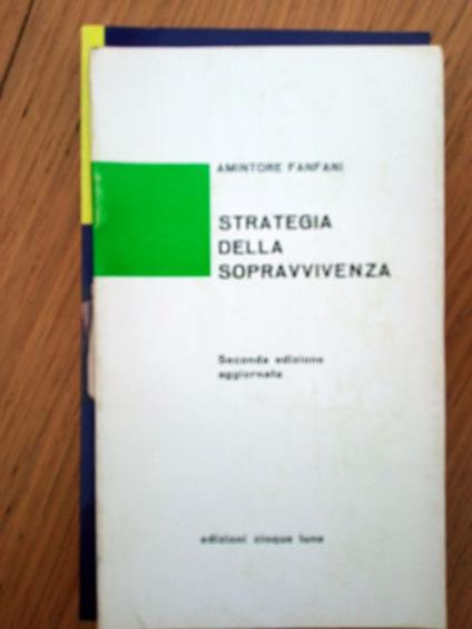Strategia della sopravvivenza - Amintore Fanfani - copertina
