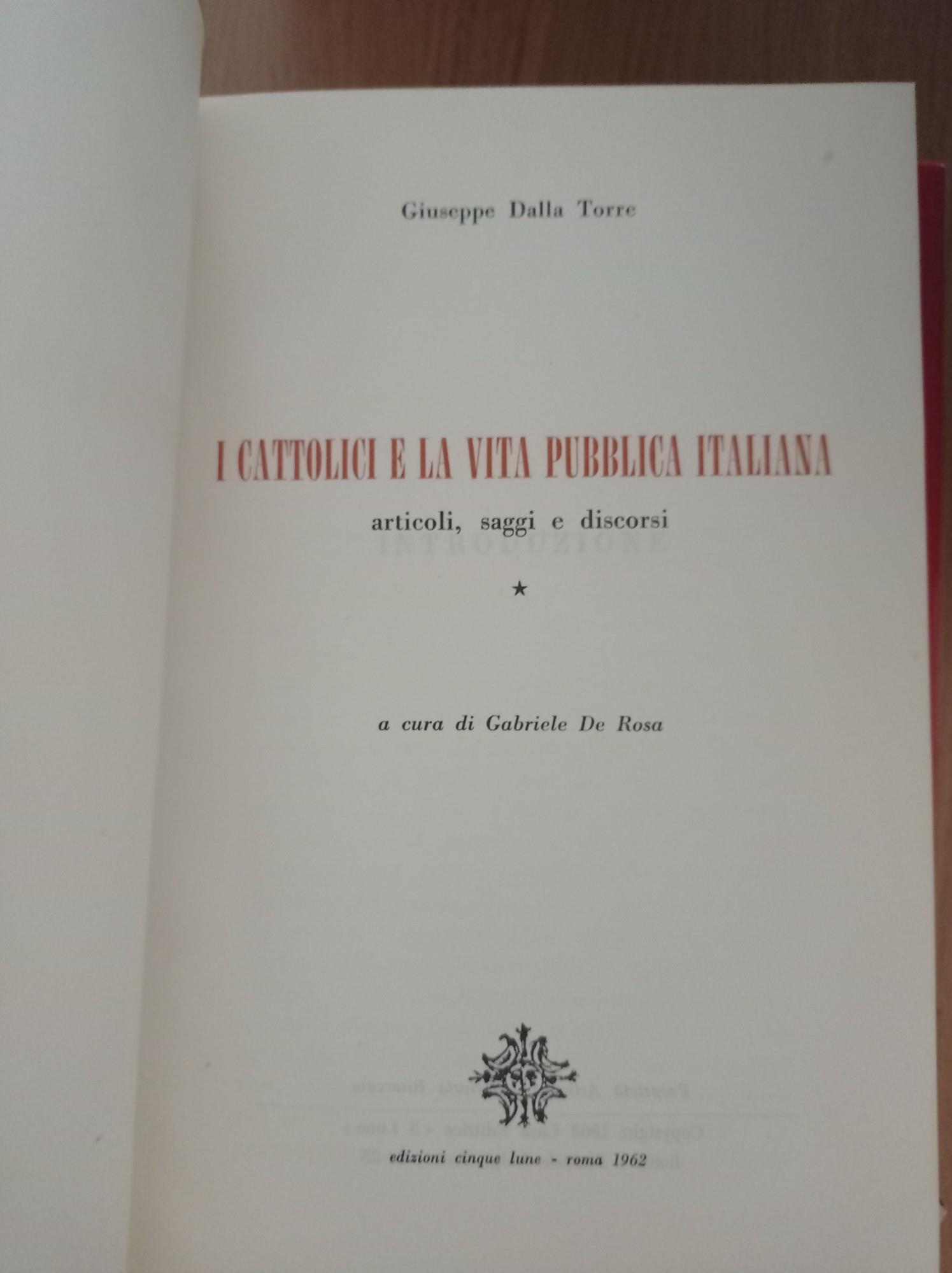 I cattolici e la vita pubblica italiana