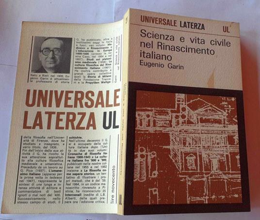 Scienza e vita civile nel Rinascimento italiano - Eugenio Garin - copertina