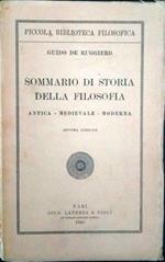 Sommario di storia della filosofia. Antica - Medievale - Moderna