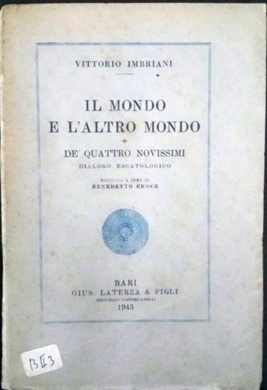 Il mondo e l'altro mondo - Vittorio Imbriani - copertina