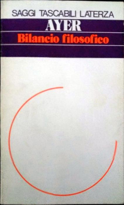 Bilancio filosofico - Alfred Ayer - copertina