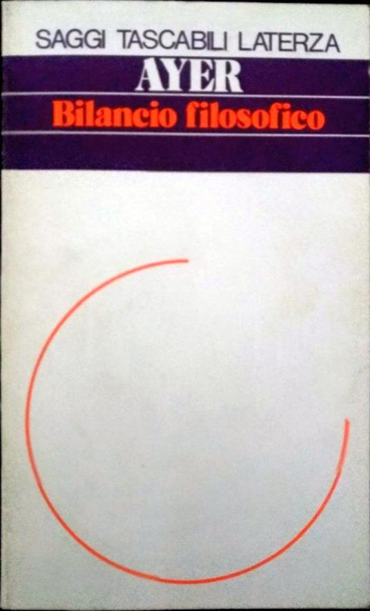 Bilancio filosofico - Alfred Ayer - copertina