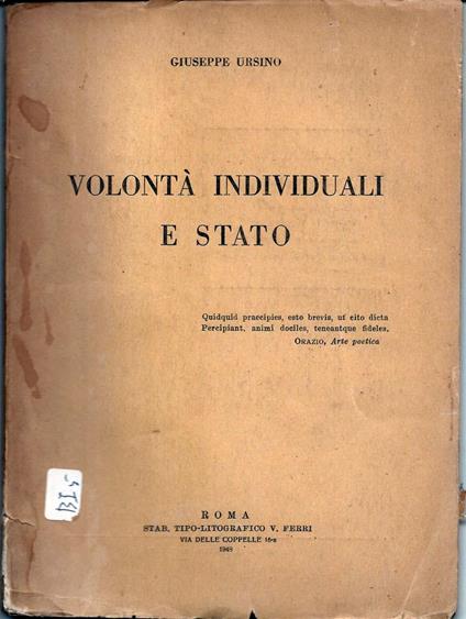 Volontà individuali e Stato - Giuseppe Guarino - copertina