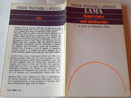 Intervista sul sindacato - Luciano Lama - copertina