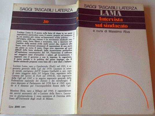 Intervista sul sindacato - Luciano Lama - copertina