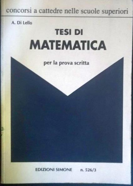 Tesi di matematica - copertina