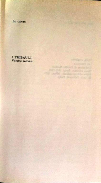 I Thibault. Volume secondo - Roger Martin du Gard - copertina