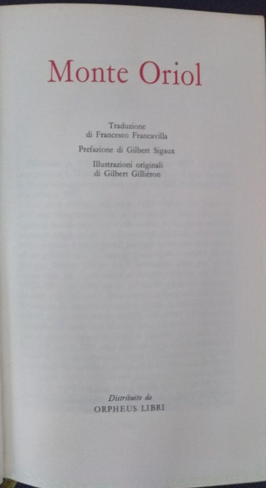 Monte Oriol - Guy de Maupassant - copertina