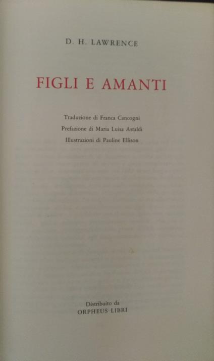 Figli e amanti - D. H. Lawrence - copertina